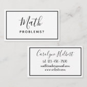 Wiskunde Tiller - Minimalistisch eenvoudig Visitek Visitekaartje (Voorkant / Achterkant)