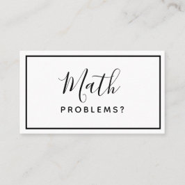 Wiskunde Tiller - Minimalistisch eenvoudig Visitek Visitekaartje