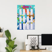 Wiskunde Toevoegingstabellen Educatief Leuke Astro Poster (Thuiskantoor)
