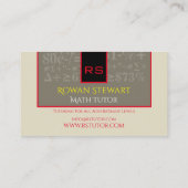 Wiskunde  Tutor 3,5 x 2,0-inch Visitekaartje (Achterkant)