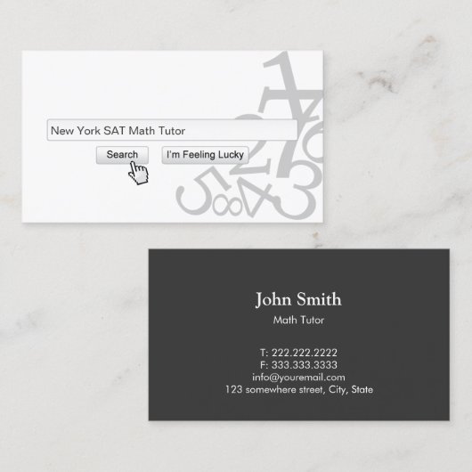 Wiskunde Tutor Creative Search Bar Visitekaartje (Voorkant / Achterkant)