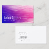 Wiskunde Tutor Elegant Colorful Clouds Visitekaartje (Voorkant / Achterkant)