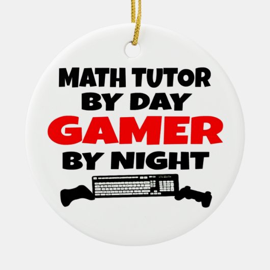 Wiskunde Tutor Gamer Keramisch Ornament (Voorkant)