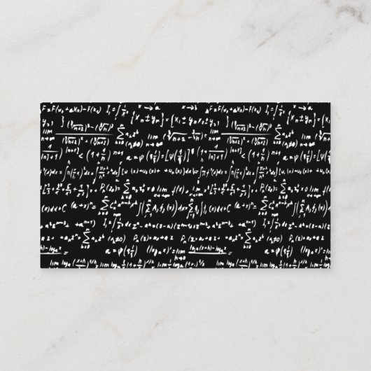 Wiskunde Tutor Light Grey Wiskunde Formulas Visitekaartje (Achterkant)
