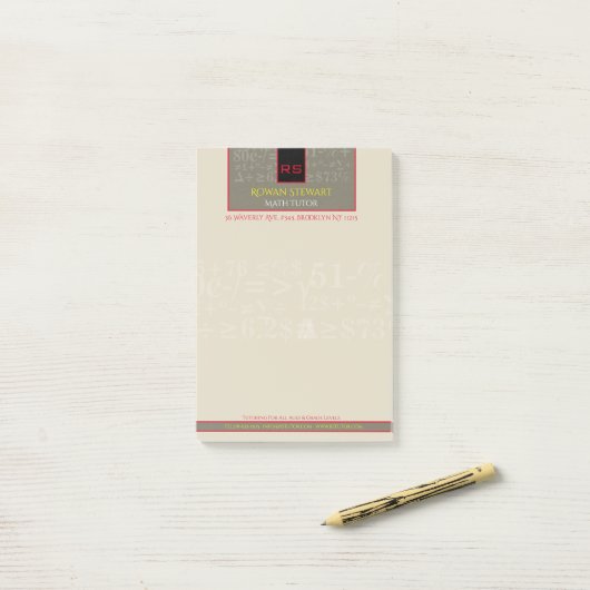 Wiskunde Tutor Notities Post-it® Notes (Op bureau)