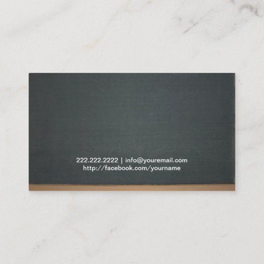 Wiskunde Tutor Professional-alkboard Visitekaartje (Achterkant)