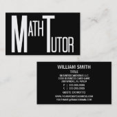 Wiskunde Tutor Zwart-wit Visitekaartje (Voorkant / Achterkant)