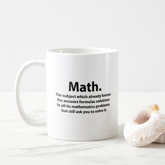 Wiskunde typografie Funny Math Koffiemok (Met donut)