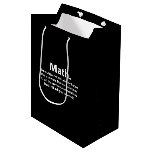 Wiskunde typografie Funny Math Medium Cadeauzakje (Voorkant Gekanteld)