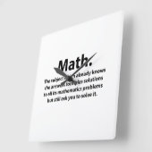 Wiskunde typografie Funny Math Vierkante Klok (Hoek)