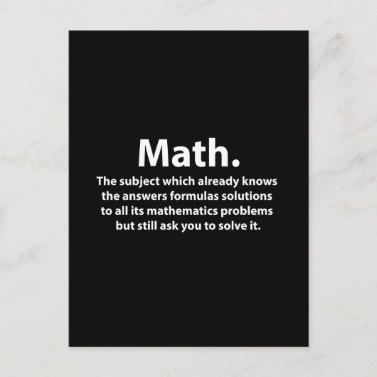 Wiskunde Typografie Grappige Wiskunde Briefkaart (Voorkant)