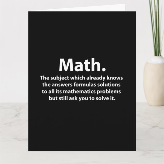 Wiskunde Typografie Grappige Wiskunde Groet Kaart (Voorkant)