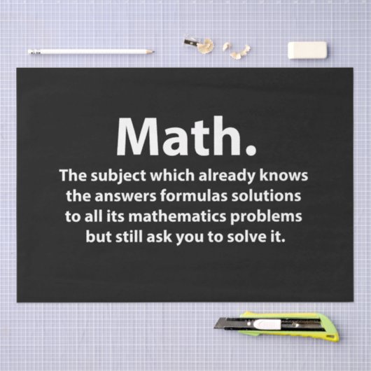 Wiskunde Typografie Grappige Wiskunde Tissuepapier (Craft)