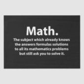 Wiskunde Typografie Grappige Wiskunde Tissuepapier (Voorkant)