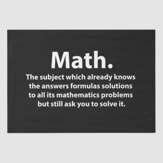 Wiskunde Typografie Grappige Wiskunde Tissuepapier (Voorkant)