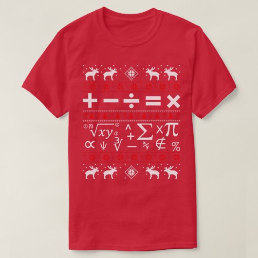 Wiskunde Ugly KerstSweater T-shirt (Design voorkant)