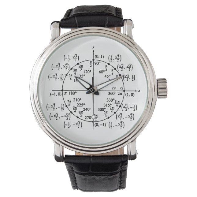 Wiskunde Unit Circle Watch Horloge (Voorkant)