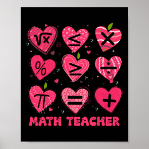 Wiskunde Valentijnsdag Leraar Wiskunde Symbolen Re Poster