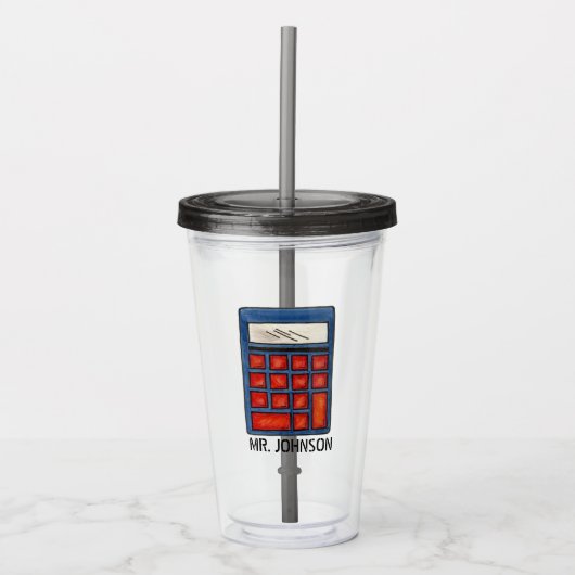 Wiskunde van calculator School Leerleraar Onderwij Acryl Drinkbeker (Voorkant)