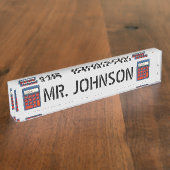 Wiskunde van calculator School Leerleraar Onderwij Naambordje (Zijkant)