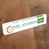 Wiskunde van de Groene Slate Chalkboard School Naambordje (Zijkant)