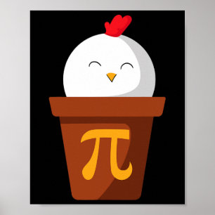 Wiskunde van kippen Pie Pi Dag T Shirt Poster
