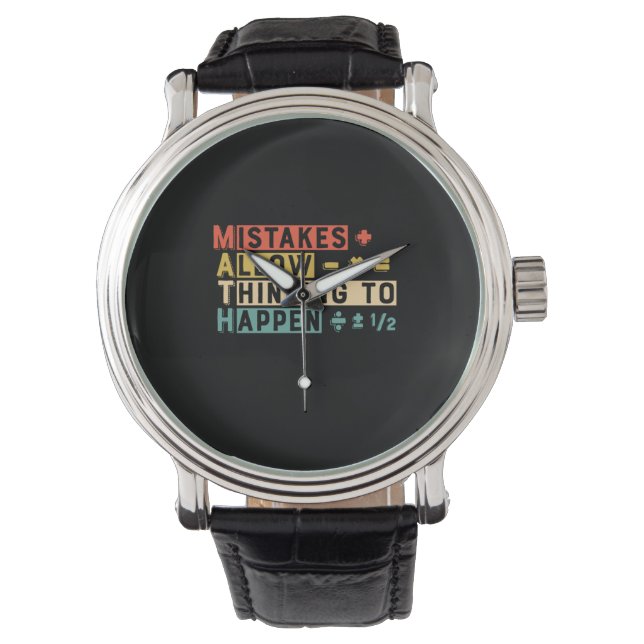 Wiskunde van wiskunde leraar die denkt dat er iets horloge (Voorkant)