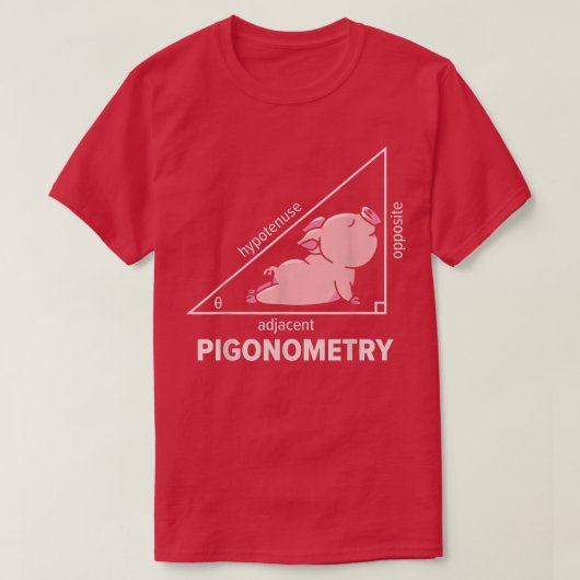 Wiskunde Varkensalgebra Pigonometrie Hypotenuse Ma T-shirt (Design voorkant)