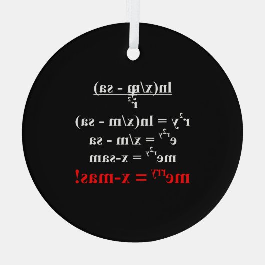 Wiskunde Vergelijking kerstmis Glas Ornament (Achterkant)