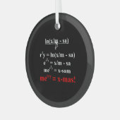 Wiskunde Vergelijking kerstmis Glas Ornament (Voorkant links)