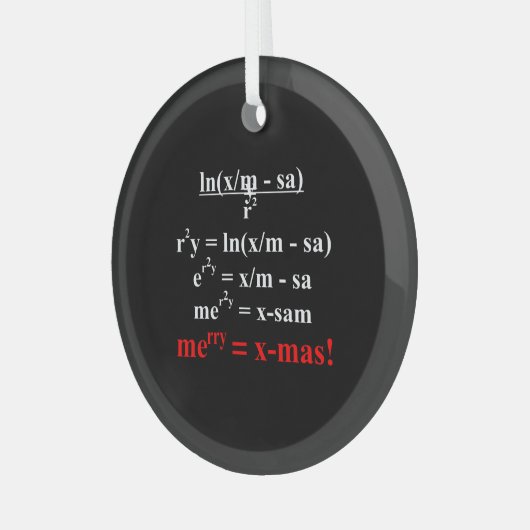 Wiskunde Vergelijking kerstmis Glas Ornament (Voorkant links)