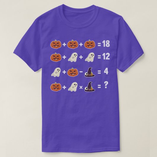 Wiskunde Vergelijking Lazy Halloween Costume Funny T-shirt (Design voorkant)