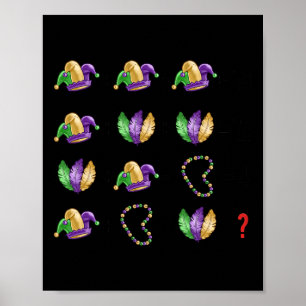 Wiskunde Vergelijking Mardi Gras Kralen Maskers Te Poster