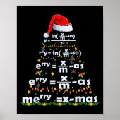 Wiskunde vergelijking Merry X-mas Funny Wiskunde T Poster (Voorkant)