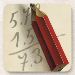 Wiskunde Vergelijking met Rood Potlood,  Business Bier Onderzetter
