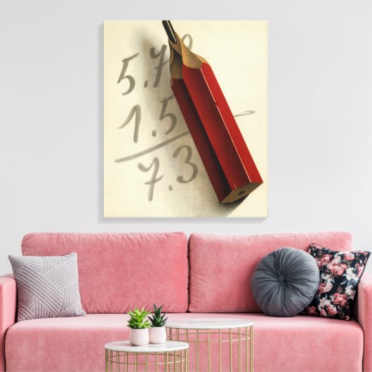 Wiskunde Vergelijking met Rood Potlood, Business Canvas Afdruk (Insitu (Woonkamer))