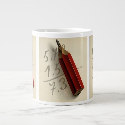 Wiskunde Vergelijking met Rood Potlood,  Business Grote Koffiekop (Voorkant)