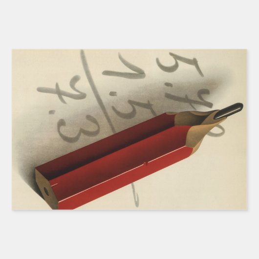 Wiskunde Vergelijking met Rood Potlood, Business Inpakpapier Vel (Voorkant 2)