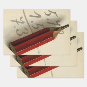Wiskunde Vergelijking met Rood Potlood, Business Inpakpapier Vel
