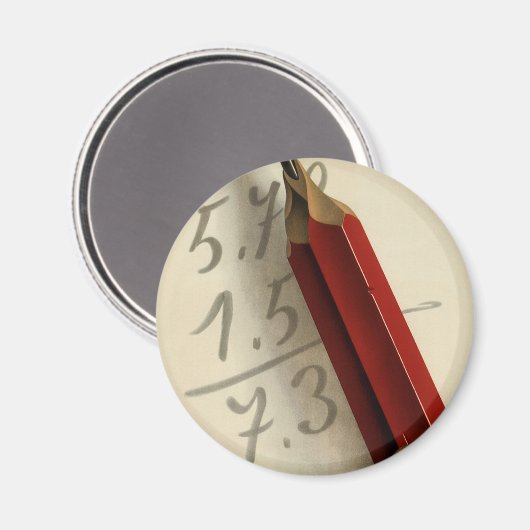 Wiskunde Vergelijking met Rood Potlood,  Business Magneet (Voorkant / Achterkant)