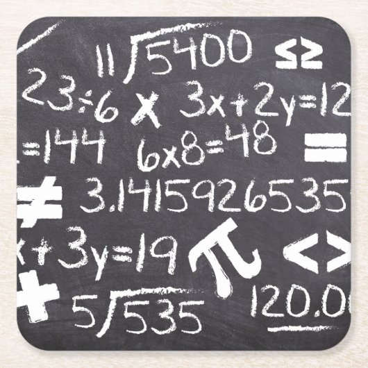 Wiskunde vergelijkingen en formules Fun Boffin Kartonnen Onderzetters (Voorkant)