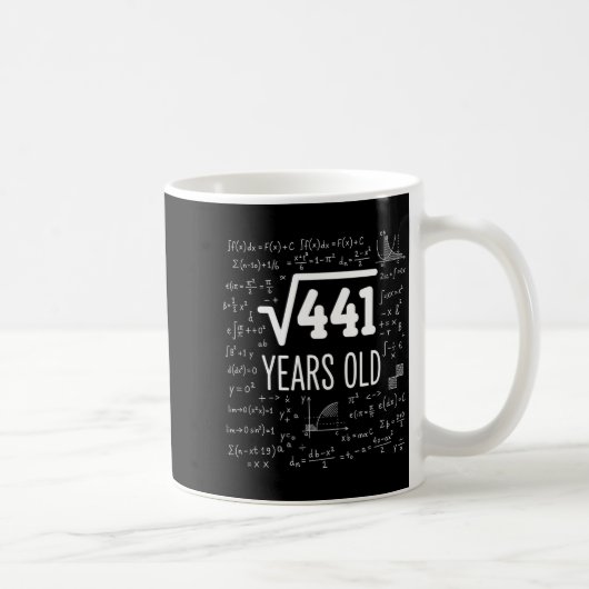 Wiskunde Vierkantswortel 441 Jaar Oud, Slimme Wisk Koffiemok (Rechts)
