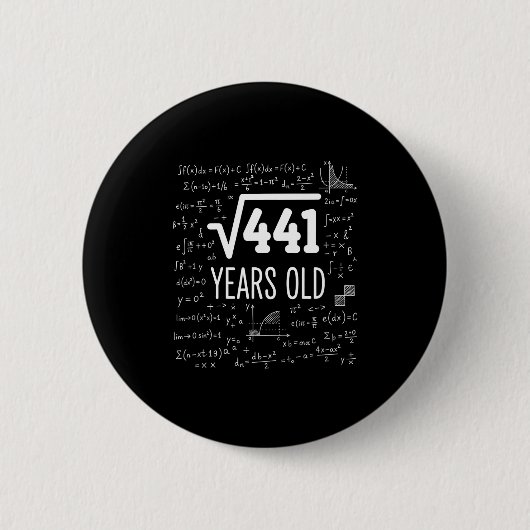 Wiskunde Vierkantswortel 441 Jaar Oud, Slimme Wisk Ronde Button 5,7 Cm (Voorkant)