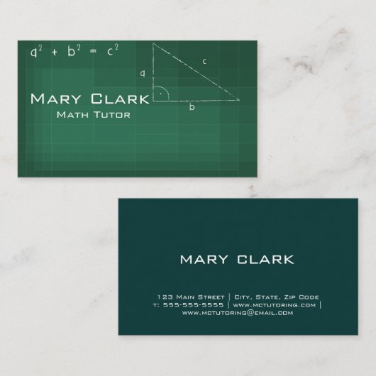 Wiskunde Visitekaartje (Voorkant / Achterkant)