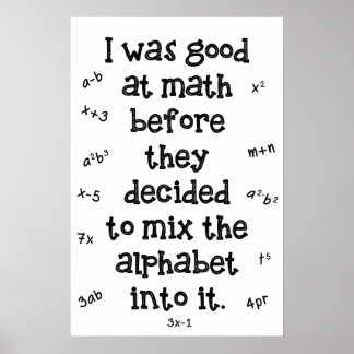 Wiskunde voor alfabet poster