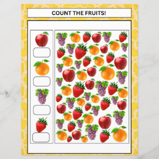 wiskunde werkblad tellen de groenten en fruit kind
