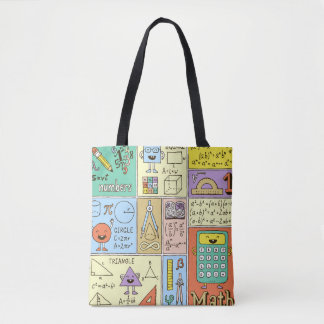 Wiskunde wetenschap, kleurrijke  banners. tote bag
