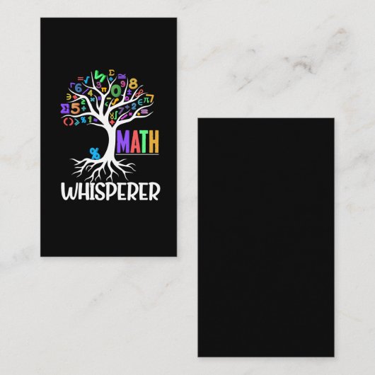 Wiskunde Whisperer Tree Wiskunde Educator Algebra Visitekaartje (Voorkant / Achterkant)