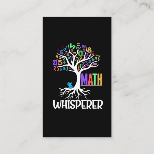 Wiskunde Whisperer Tree Wiskunde Educator Algebra Visitekaartje (Voorkant)