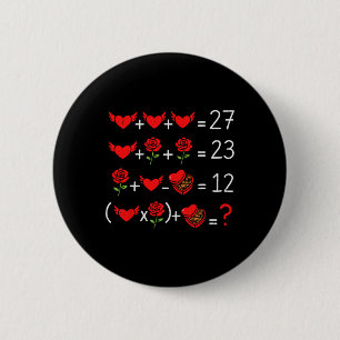 Wiskunde Wiskunde Nerdy Funny Valentijnsdag Leraar Ronde Button 5,7 Cm